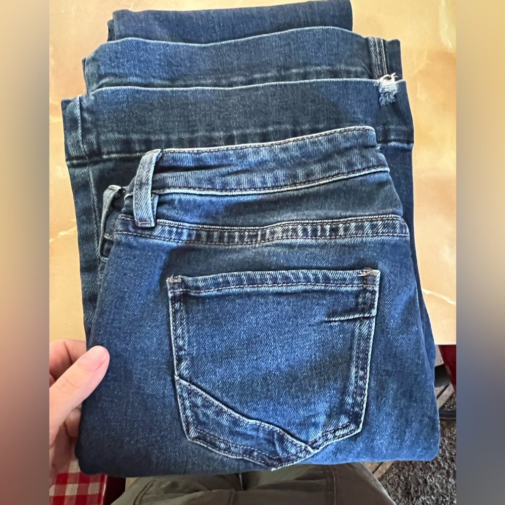 Rock & Roll Cowgirl Blue Trouser Jeans with double button front 28/36
